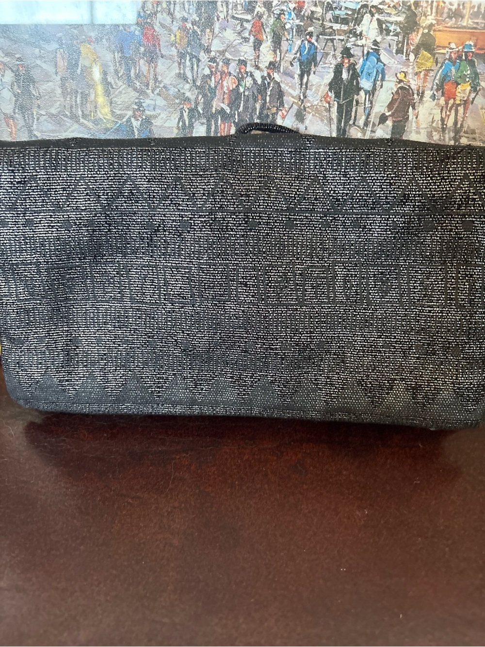 Stussy Black Textured Wristlet Clutch